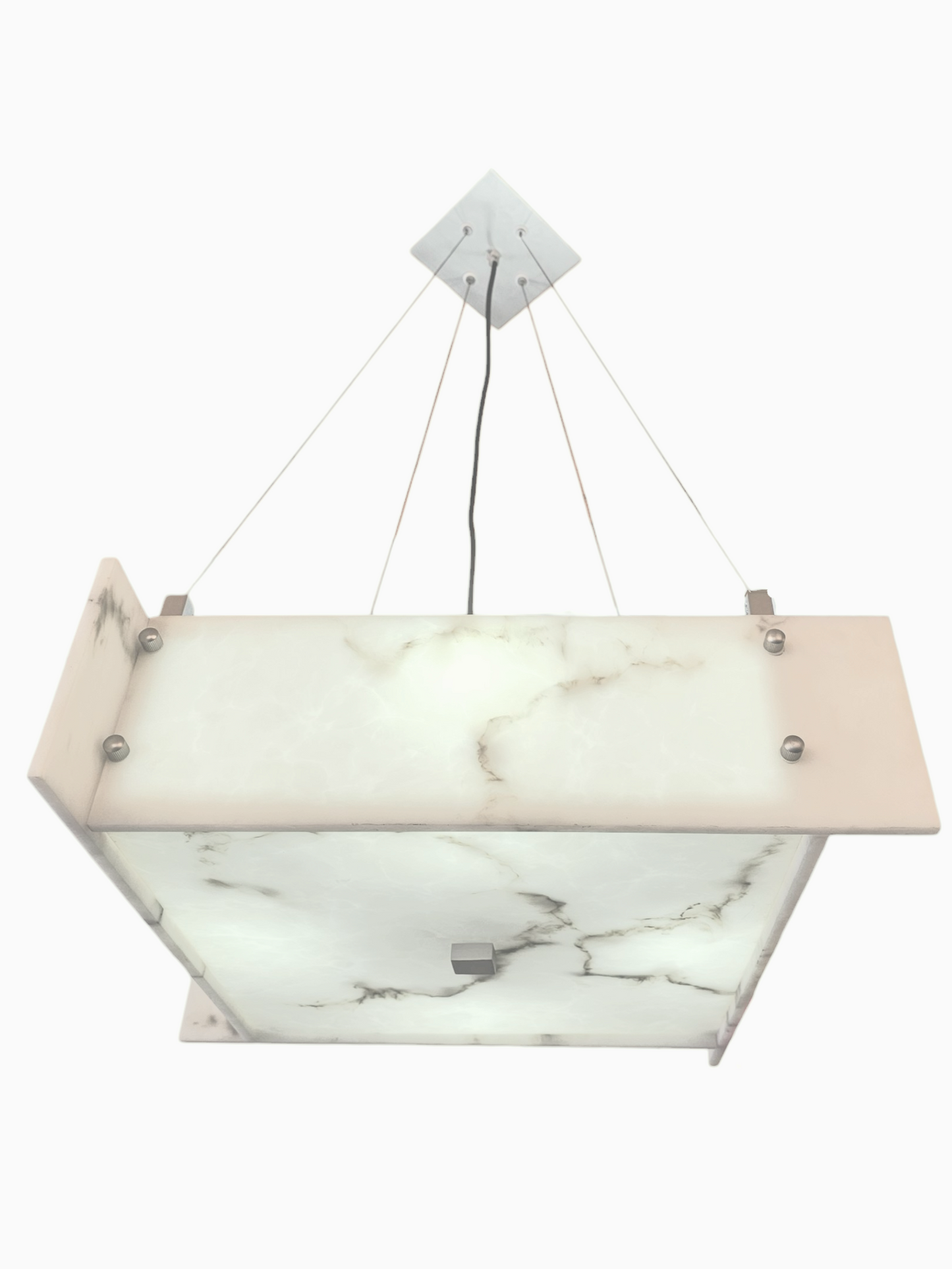 Alabaster Style Square Pendant