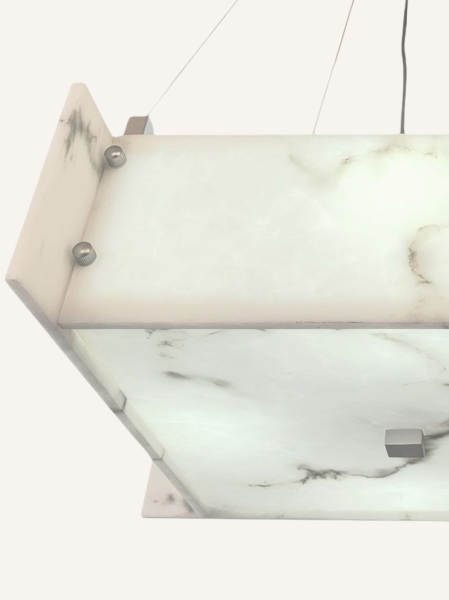 Alabaster Style Square Pendant (Ex-Display)