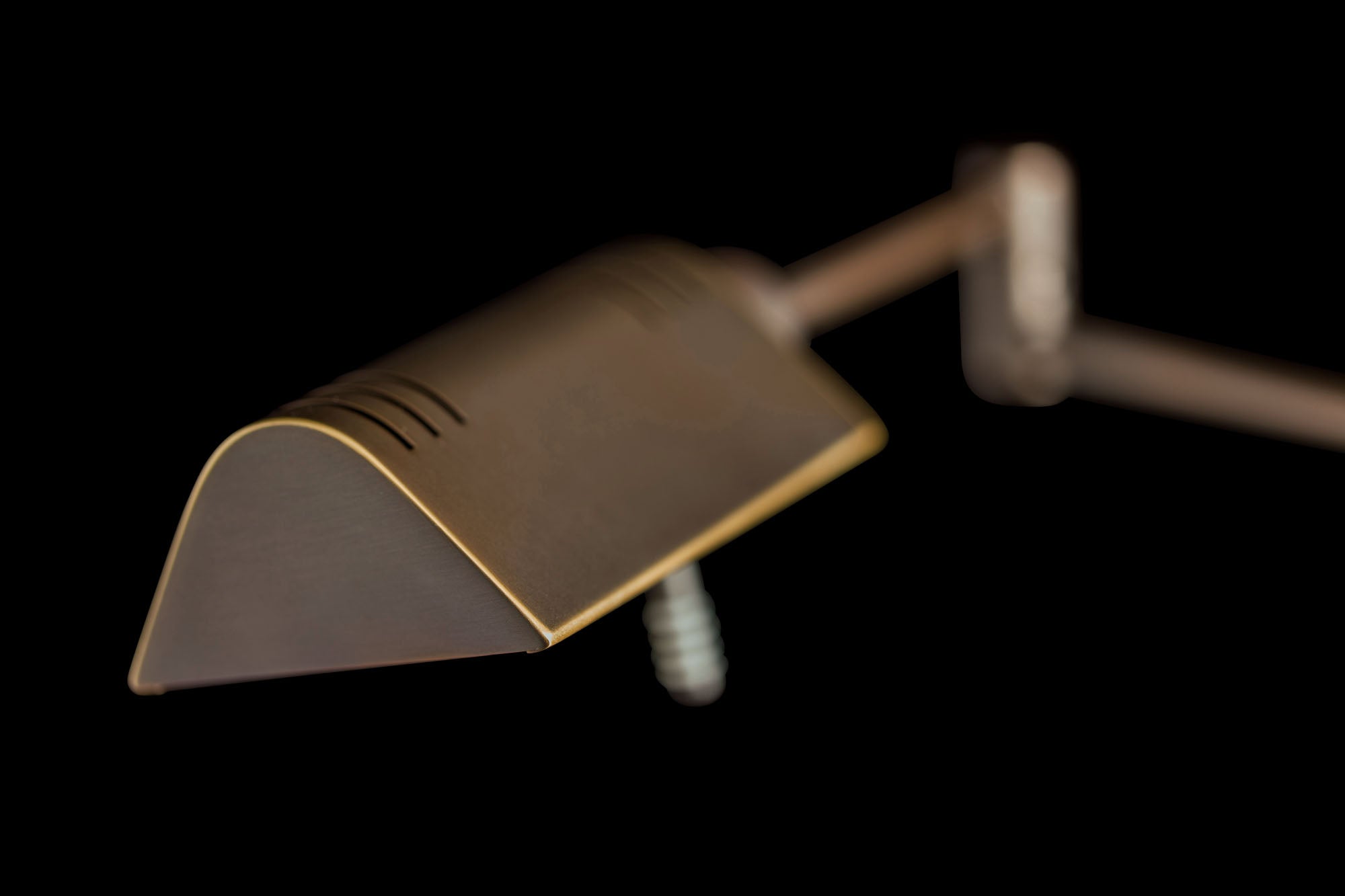 HK9801/8-58, A floor standing lamp, adjustable in height, has a swing arm and an adjustable head. Built in LED with dimmer. This model in shown in Hand Brushed Old Bronze Finish.