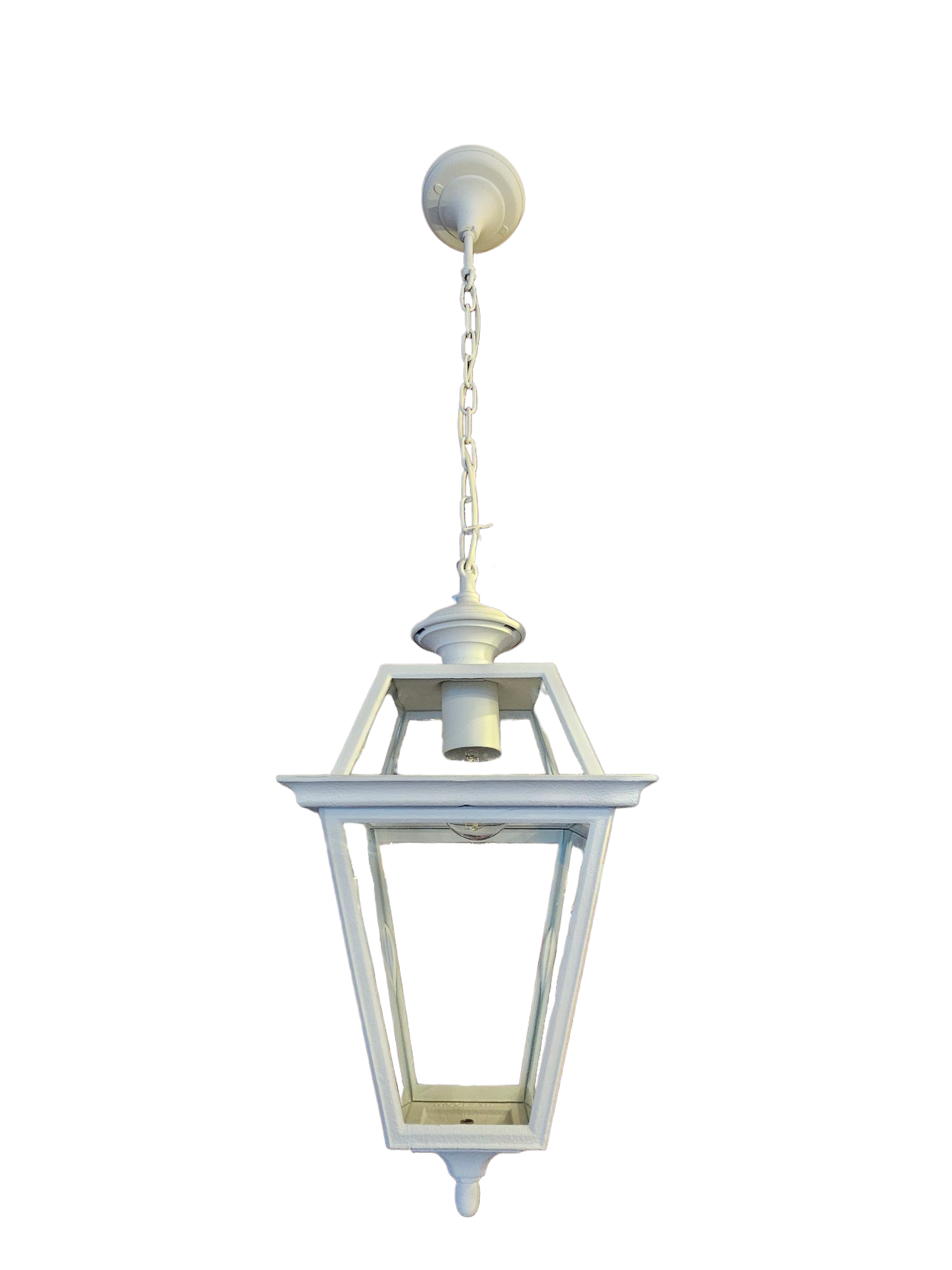 Ismos XL3-18542-03 White Matt Finish Hanging Lantern with Clear Glass. May be used Indoors or Outdoors IP54.

Made In Italy.