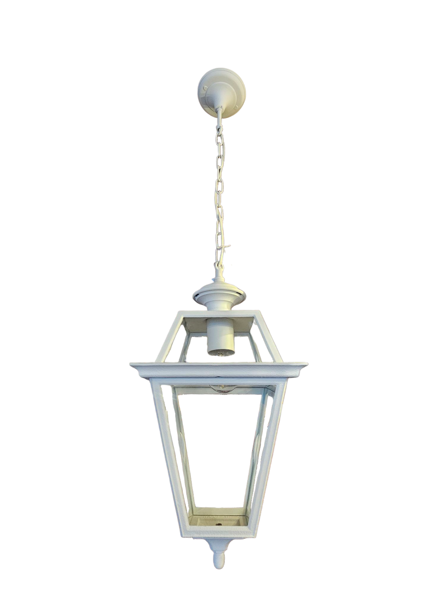 Ismos XL3-18542-03 White Matt Finish Hanging Lantern with Clear Glass. May be used Indoors or Outdoors IP54.

Made In Italy.