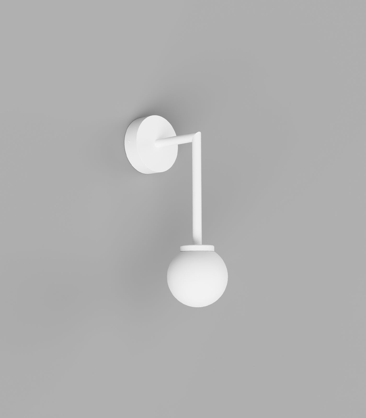Orb Long Arm White Wall Light - Ex-Display